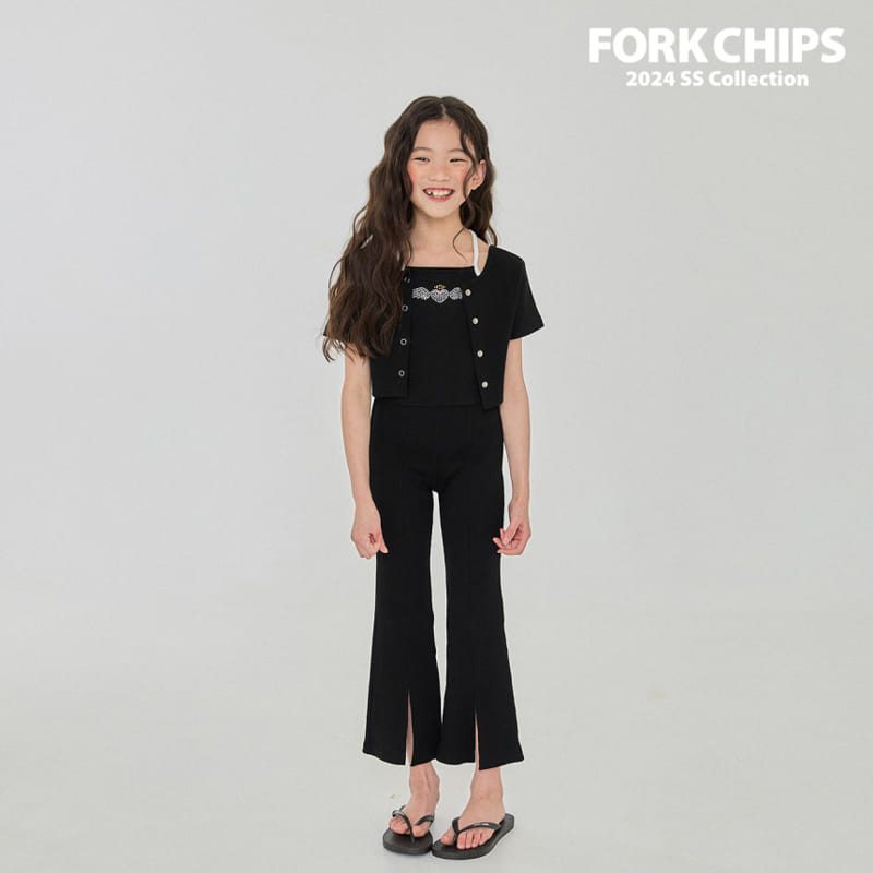 Fork Chips - Korean Children Fashion - #magicofchildhood - Open Boots Cut Leggings - 9