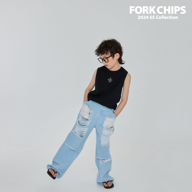 Fork Chips - Korean Children Fashion - #magicofchildhood - Breed Sleeveless Tee - 6