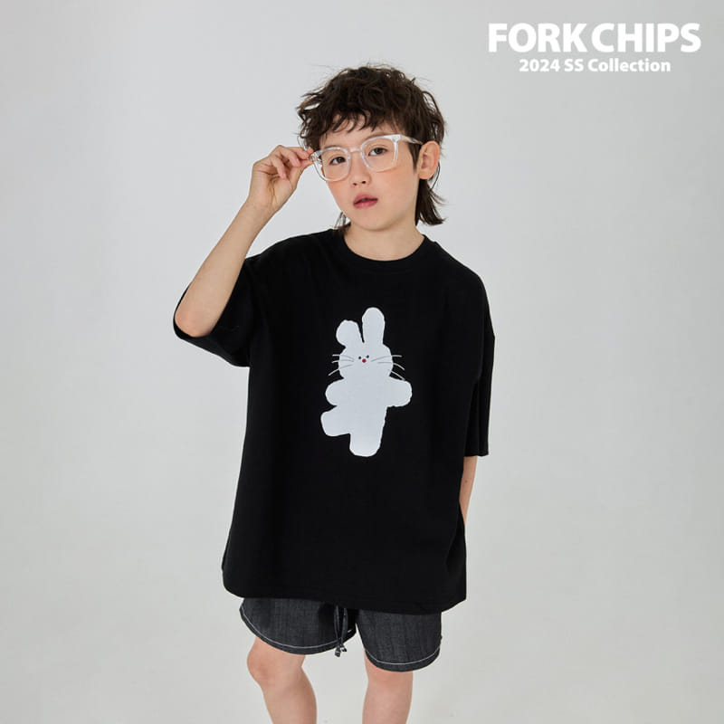 Fork Chips - Korean Children Fashion - #magicofchildhood - Moving Bunny Tee - 6