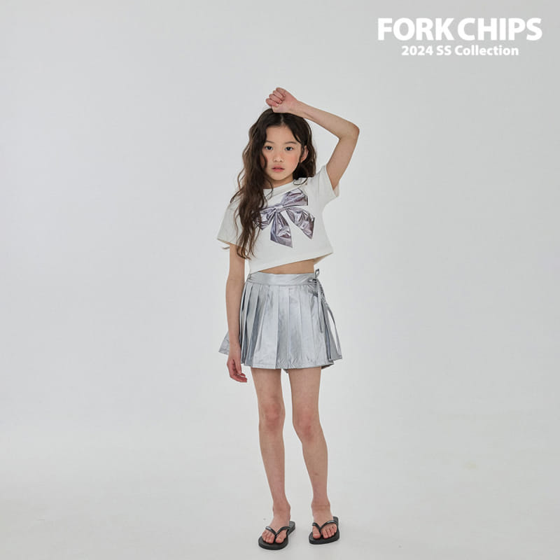 Fork Chips - Korean Children Fashion - #minifashionista - Shiny Pleats Skirt - 5