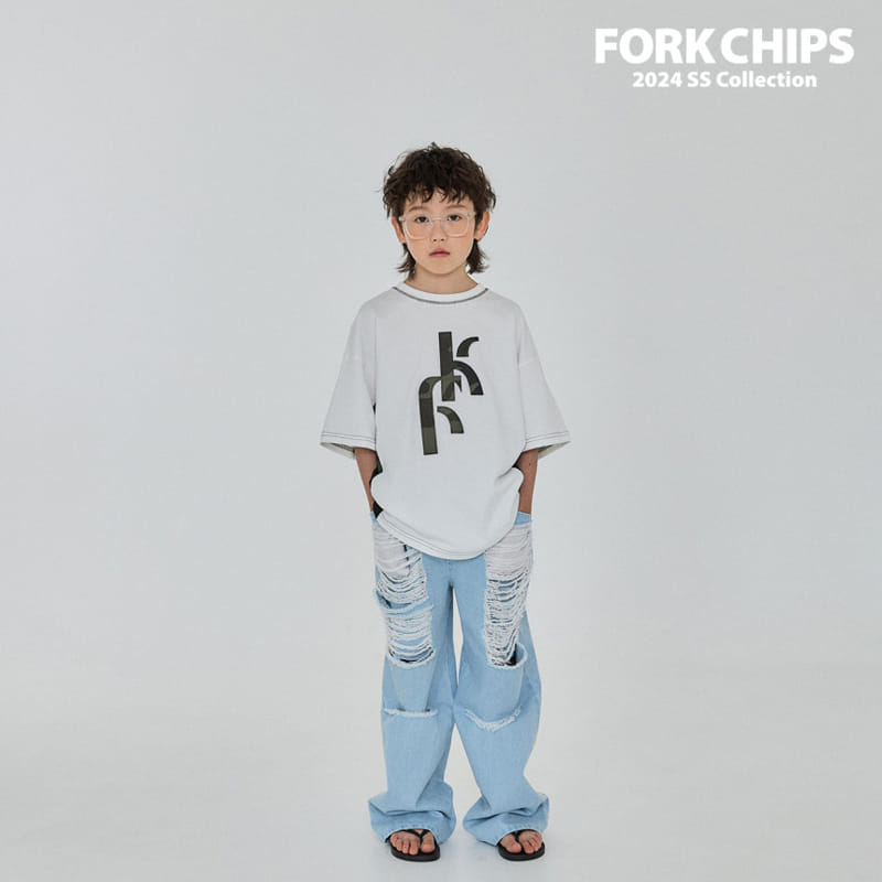 Fork Chips - Korean Children Fashion - #minifashionista - Crunch Vintage Denim Pants - 3
