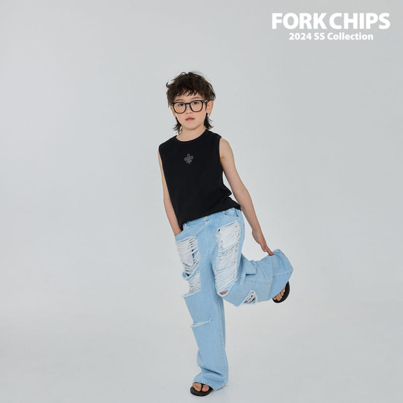 Fork Chips - Korean Children Fashion - #prettylittlegirls - Breed Sleeveless Tee - 8