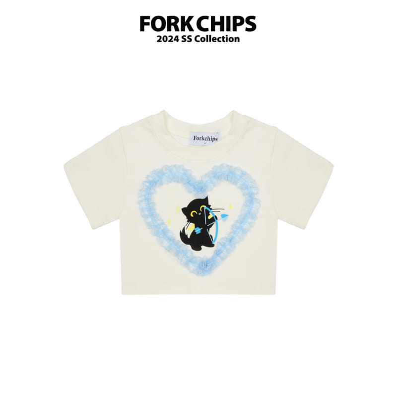 Fork Chips - Korean Children Fashion - #prettylittlegirls - Love Cat Tee - 2