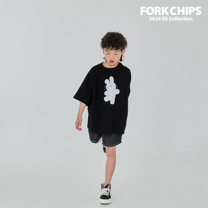 Fork Chips - Korean Children Fashion - #prettylittlegirls - Moving Bunny Tee - 8