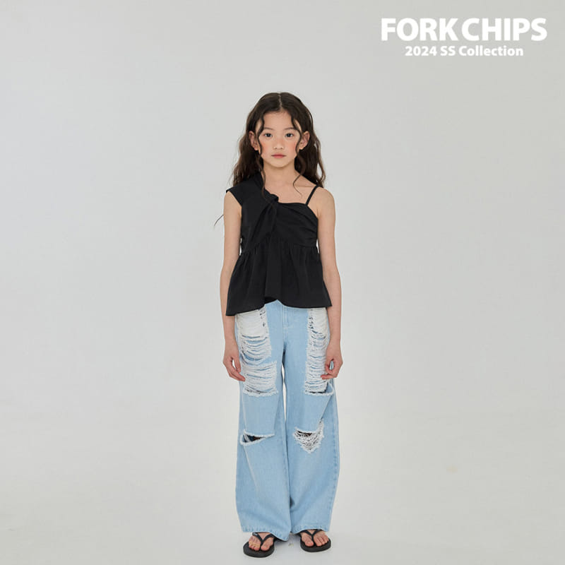 Fork Chips - Korean Children Fashion - #minifashionista - Crunch Vintage Denim Pants - 4