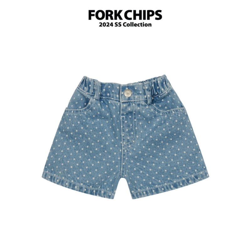Fork Chips - Korean Children Fashion - #prettylittlegirls - Urban Dot Denim Pants - 2