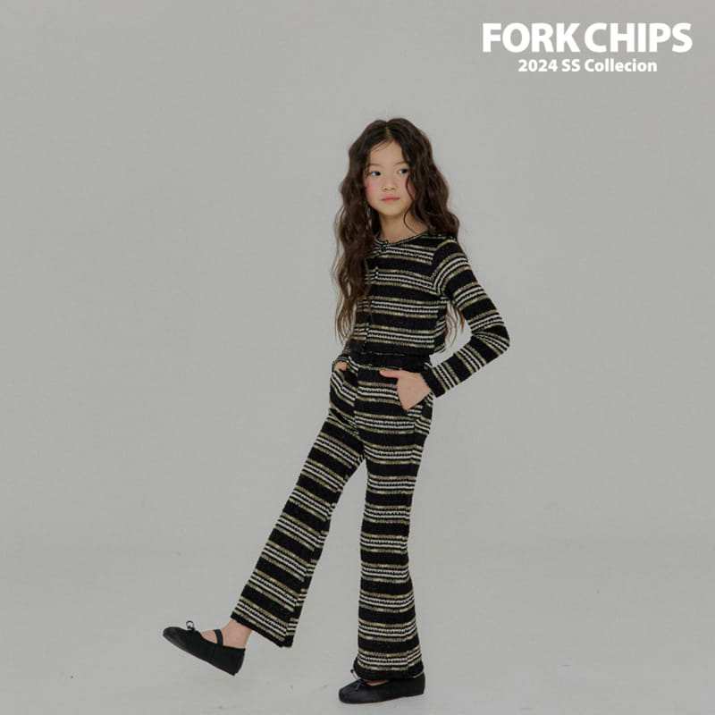 Fork Chips - Korean Children Fashion - #prettylittlegirls - French Knit Leggings - 9