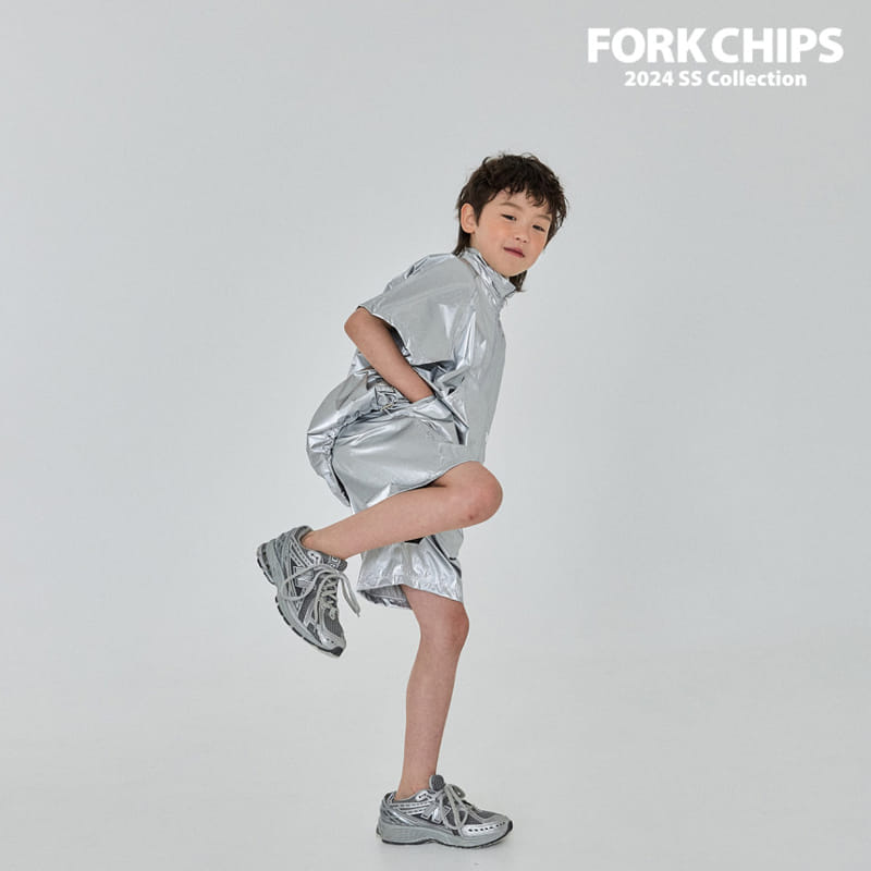 Fork Chips - Korean Children Fashion - #prettylittlegirls - Foil Anorak - 9