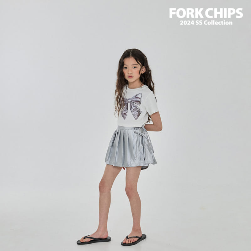 Fork Chips - Korean Children Fashion - #stylishchildhood - Shiny Pleats Skirt - 9
