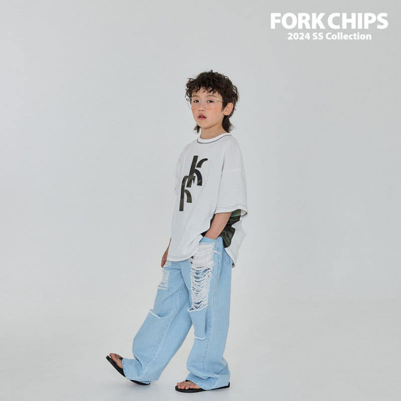 Fork Chips - Korean Children Fashion - #stylishchildhood - Crunch Vintage Denim Pants - 7