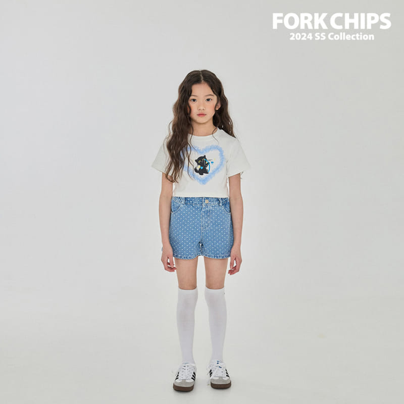 Fork Chips - Korean Children Fashion - #stylishchildhood - Urban Dot Denim Pants - 5