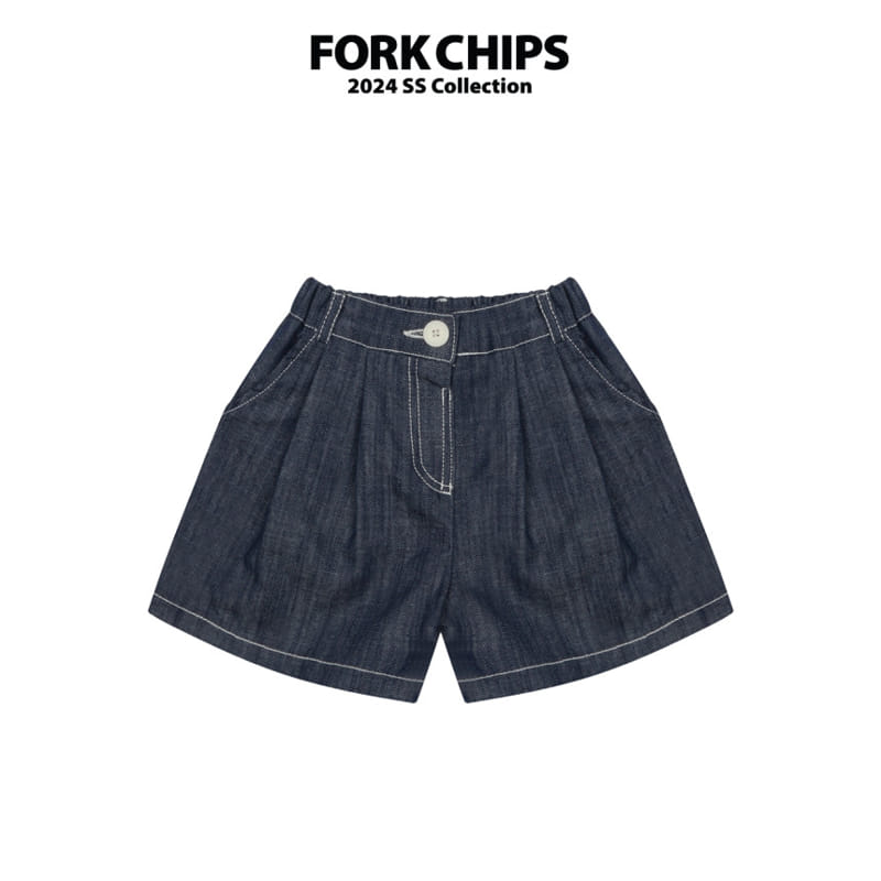 Fork Chips - Korean Children Fashion - #todddlerfashion - Span Half Pants - 2