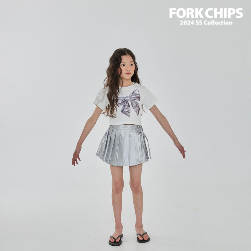 Fork Chips - Korean Children Fashion - #todddlerfashion - Shiny Pleats Skirt - 7