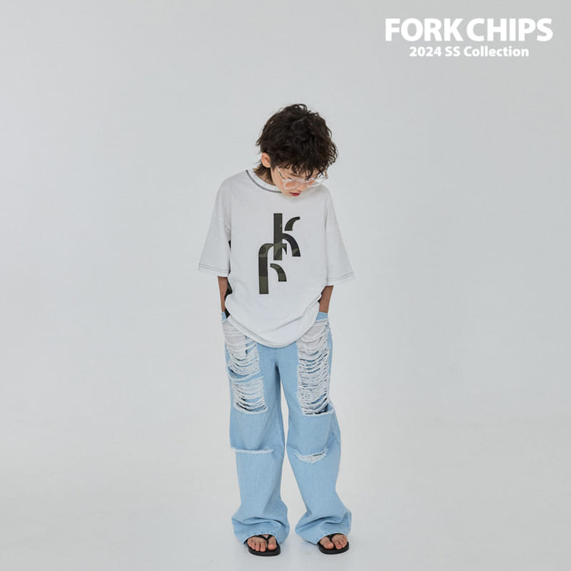 Fork Chips - Korean Children Fashion - #todddlerfashion - Crunch Vintage Denim Pants - 5