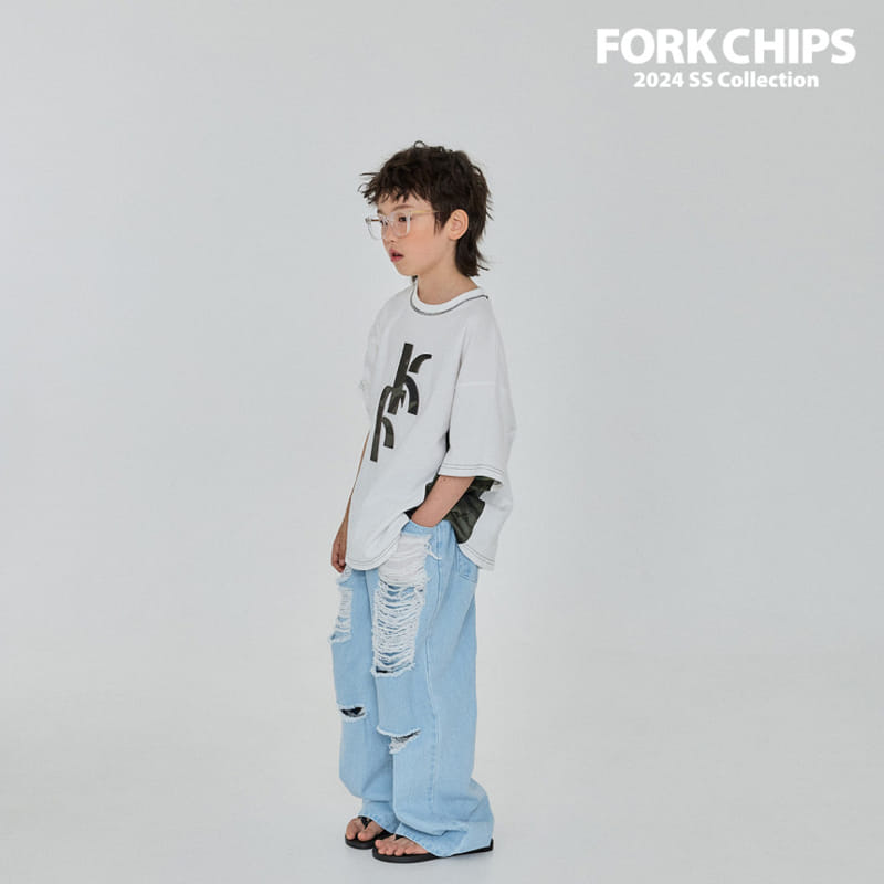 Fork Chips - Korean Children Fashion - #toddlerclothing - Crunch Vintage Denim Pants - 6