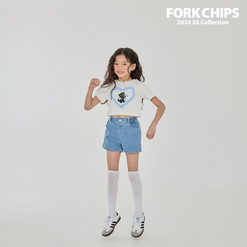 Fork Chips - Korean Children Fashion - #todddlerfashion - Urban Dot Denim Pants - 4