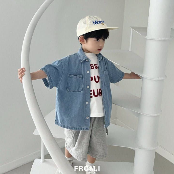 From I - Korean Children Fashion - #Kfashion4kids - Denim Short Shirt - 6