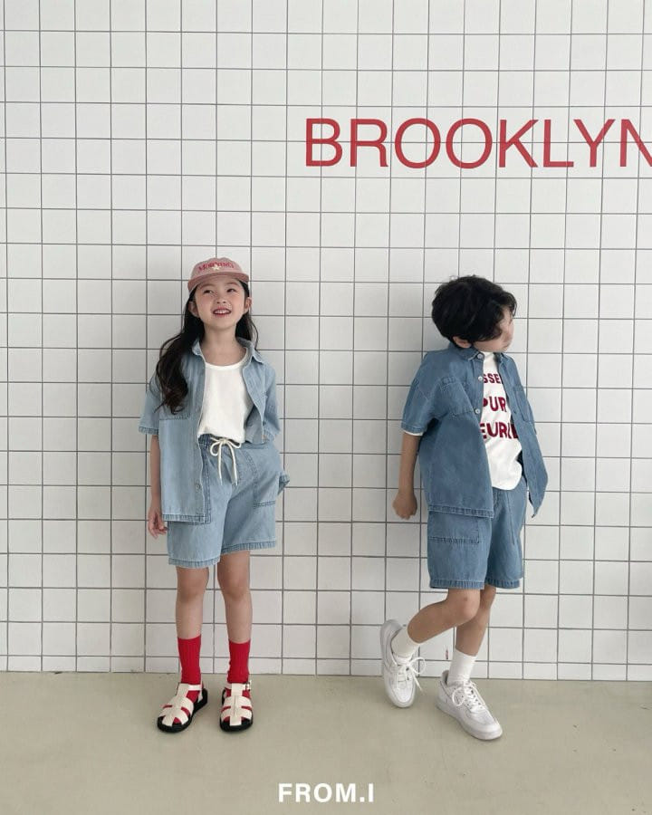 From I - Korean Children Fashion - #prettylittlegirls - Denim Short Shirt - 10
