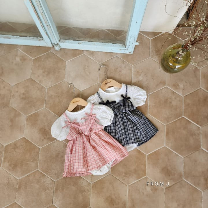 From J - Korean Baby Fashion - #babyclothing - Check Ribbon Body Suit - 9