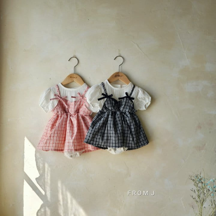From J - Korean Baby Fashion - #babyoutfit - Check Ribbon Body Suit