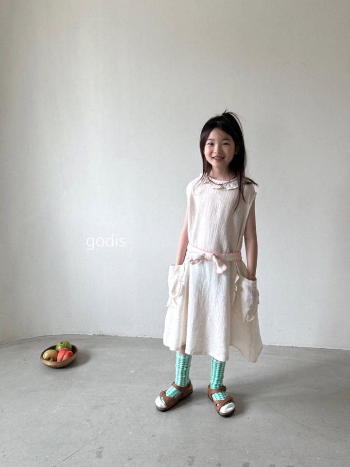 Godis - Korean Children Fashion - #minifashionista - Ribbon Belt One-Piece - 6