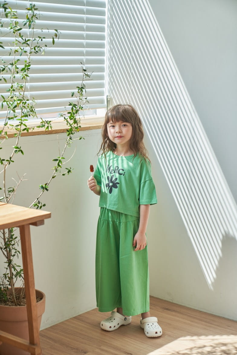 Green Tomato - Korean Children Fashion - #littlefashionista - Merci Top Bottom Set - 6