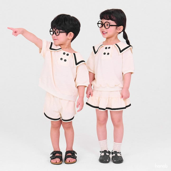 Hanab - Korean Children Fashion - #Kfashion4kids - Uni Sera Top Bottom Set