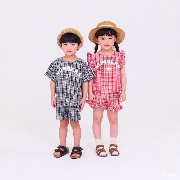 Hanab - Korean Children Fashion - #childofig - Cooling Check Top Bottom Set - 6