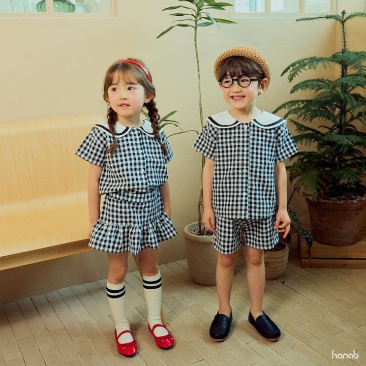 Hanab - Korean Children Fashion - #childofig - Sera Check Top Bottom Set