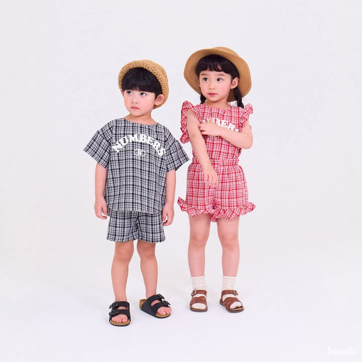 Hanab - Korean Children Fashion - #childrensboutique - Cooling Check Top Bottom Set - 7