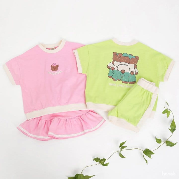 Hanab - Korean Children Fashion - #kidsshorts - Original Bear Top Bottom Set - 5