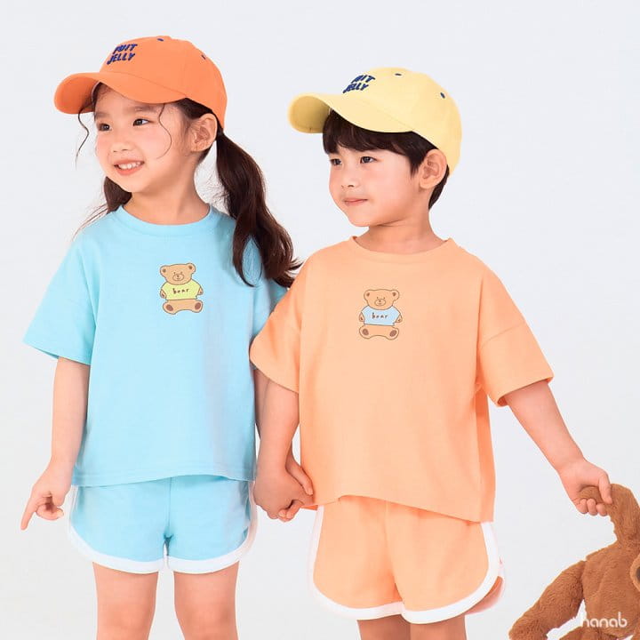 Hanab - Korean Children Fashion - #kidsshorts - Mini Bear Top Bottom Set - 3