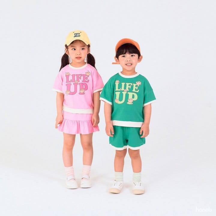 Hanab - Korean Children Fashion - #kidsshorts - Life Up Top Bottom Set - 2