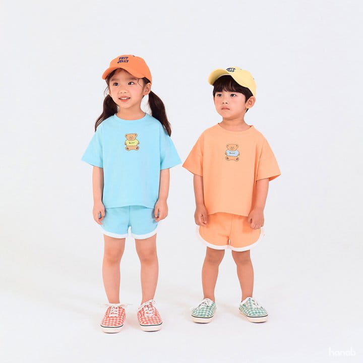 Hanab - Korean Children Fashion - #kidsshorts - Mini Bear Top Bottom Set - 4
