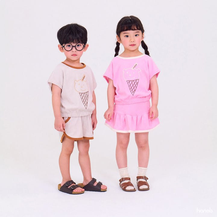 Hanab - Korean Children Fashion - #minifashionista - Bear Cone Top Bottom Set - 5
