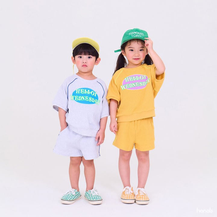 Hanab - Korean Children Fashion - #magicofchildhood - Hello Waffle Top Bottom Set - 4
