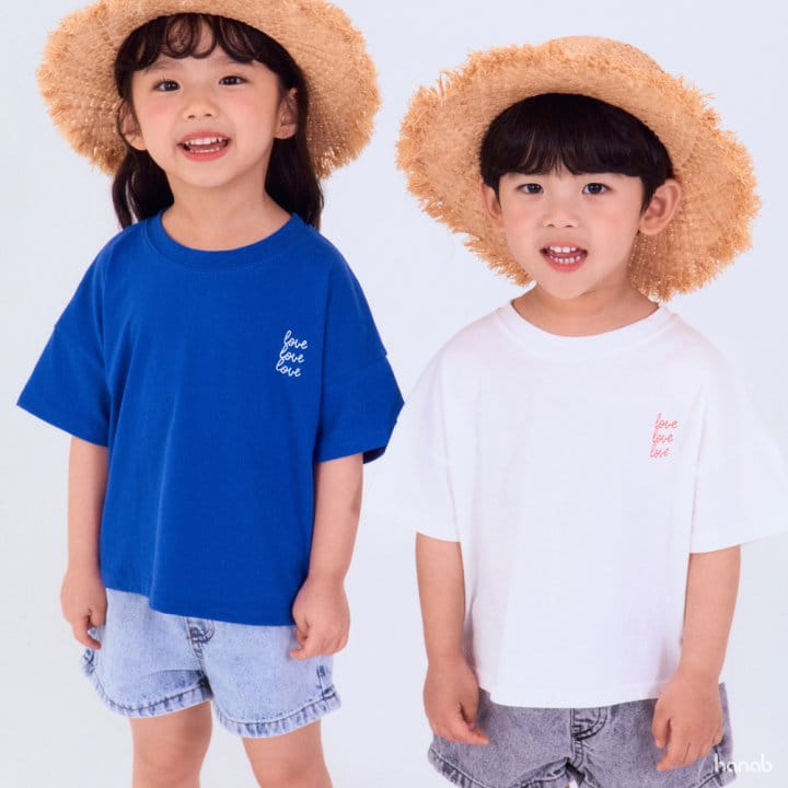 Hanab - Korean Children Fashion - #minifashionista - Love Love Short Sleeve Tee