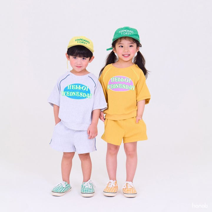 Hanab - Korean Children Fashion - #prettylittlegirls - Hello Waffle Top Bottom Set - 5