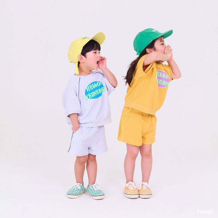 Hanab - Korean Children Fashion - #stylishchildhood - Hello Waffle Top Bottom Set - 8