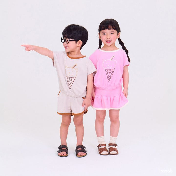 Hanab - Korean Children Fashion - #todddlerfashion - Bear Cone Top Bottom Set - 7