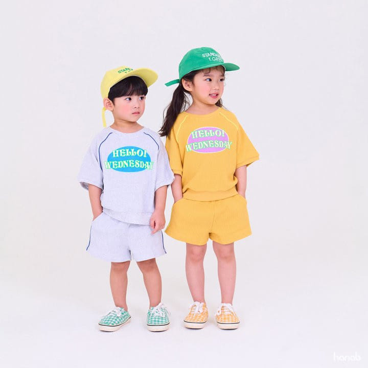Hanab - Korean Children Fashion - #todddlerfashion - Hello Waffle Top Bottom Set - 6