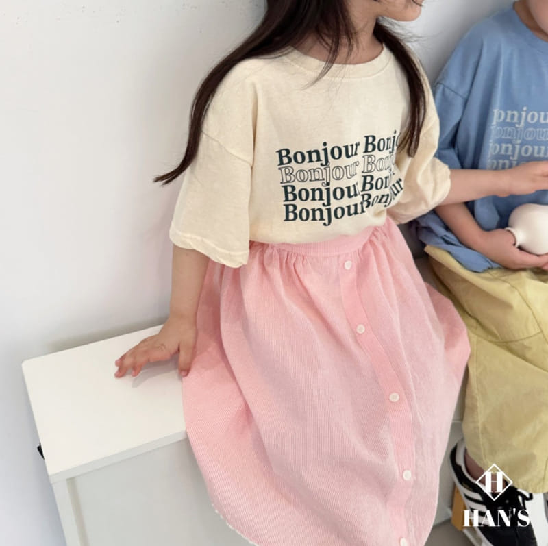 Han's - Korean Children Fashion - #prettylittlegirls - Bonjour Short Sleeve Tee - 8
