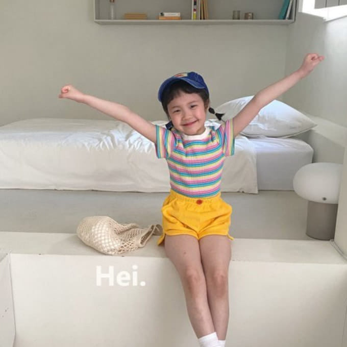 Hei - Korean Children Fashion - #childofig - Rainbow Rib Tee