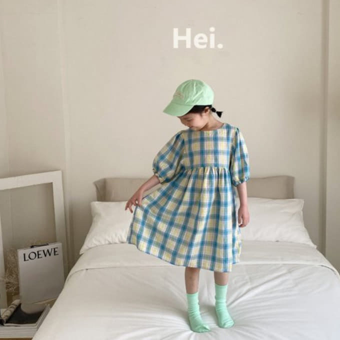 Hei - Korean Children Fashion - #kidsshorts - Check One-Piece