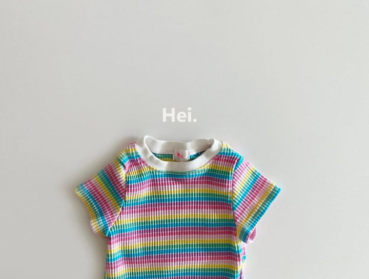 Hei - Korean Children Fashion - #kidsshorts - Rainbow Rib Tee - 6