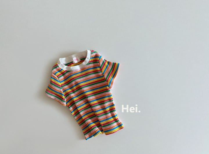 Hei - Korean Children Fashion - #kidzfashiontrend - Rainbow Rib Tee - 8