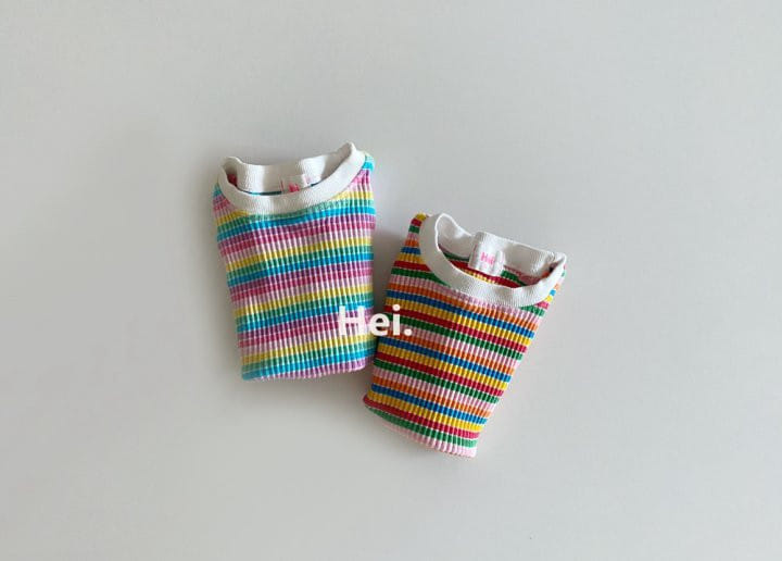 Hei - Korean Children Fashion - #littlefashionista - Rainbow Rib Tee - 10