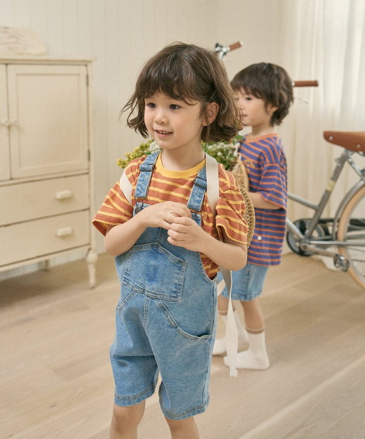 Here I Am - Korean Children Fashion - #childrensboutique - Soft Span Denim Overalls  - 8
