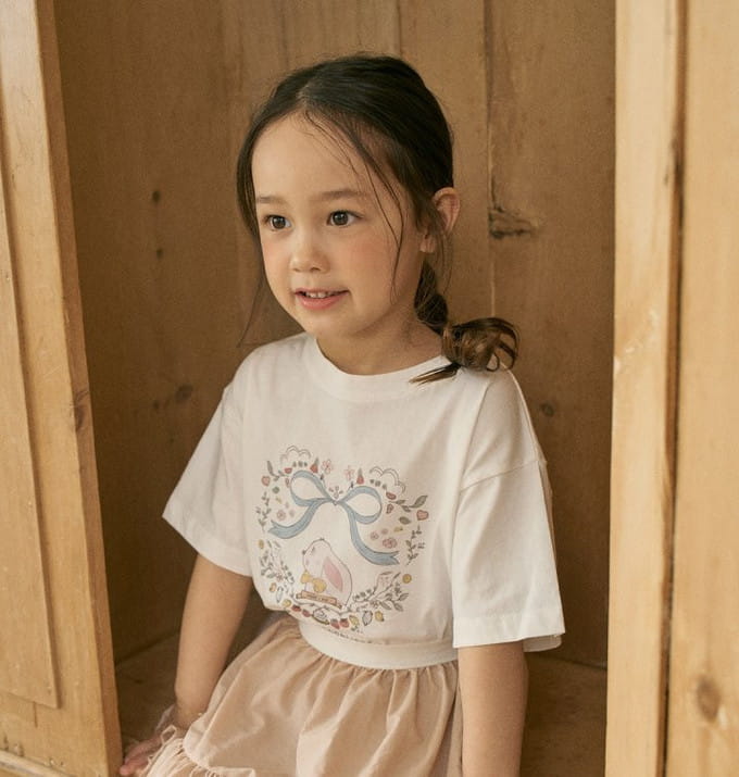 Here I Am - Korean Children Fashion - #kidsstore - Fleur Bunny Tee With Mom