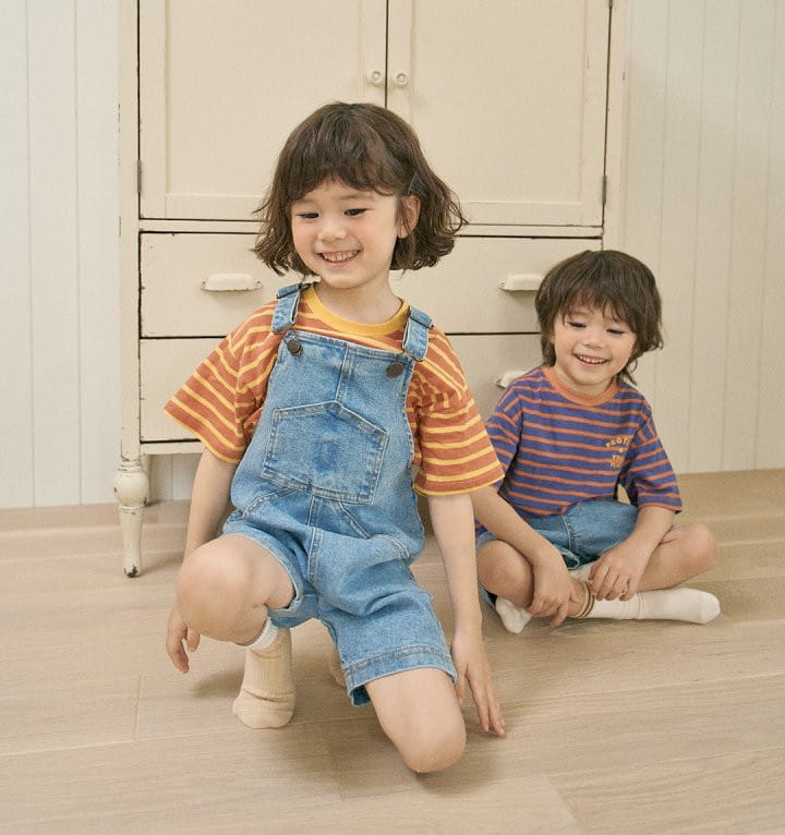 Here I Am - Korean Children Fashion - #prettylittlegirls - Soft Span Denim Overalls  - 3